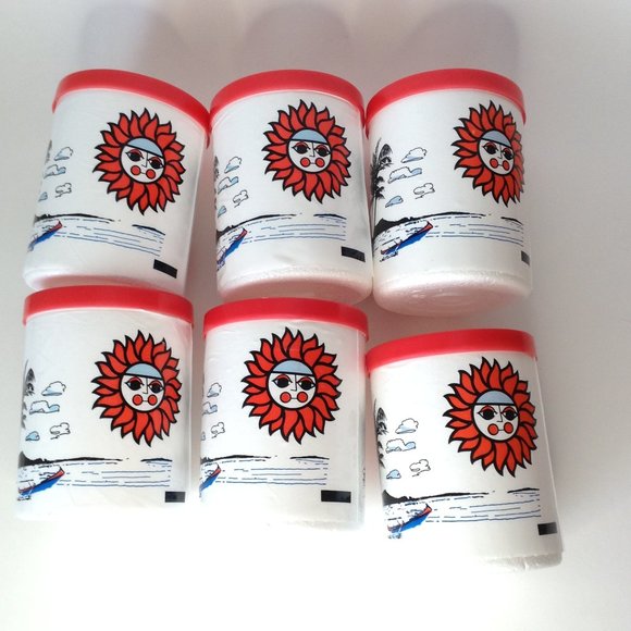 Lot of 6 Vintage Styrofoam Beer Pop Can Cooler Koozie Nautical Sailing Beach Sun - Picture 4 of 14